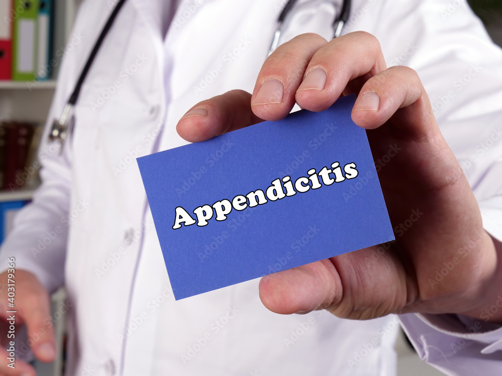 Health care concept meaning Appendicitis with phrase on the page. Health care concept meaning Appendicitis with phrase on the page.