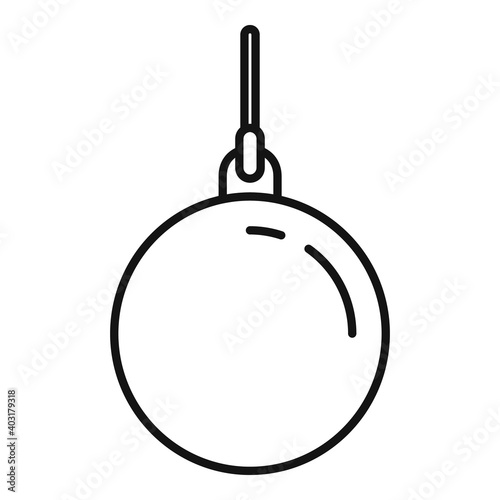Wrecking ball icon. Outline wrecking ball vector icon for web design isolated on white background