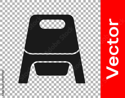 Black Baby potty icon isolated on transparent background. Chamber pot. Vector.