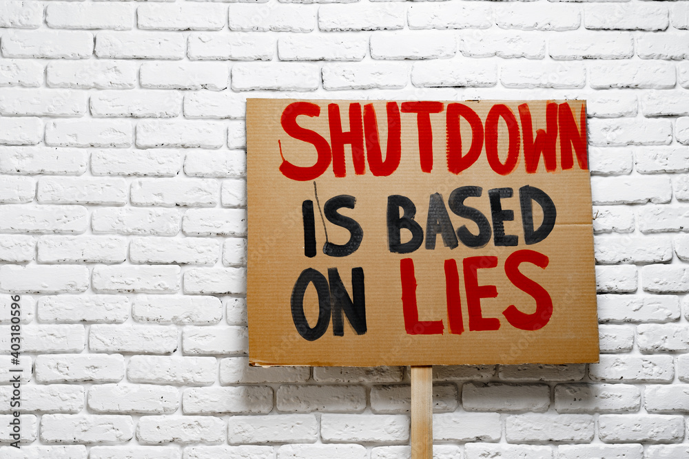 Fototapeta premium Protest placard against fake news about outbreak 2019-nCoV and treatment