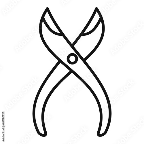 Manicurist pliers icon. Outline manicurist pliers vector icon for web design isolated on white background