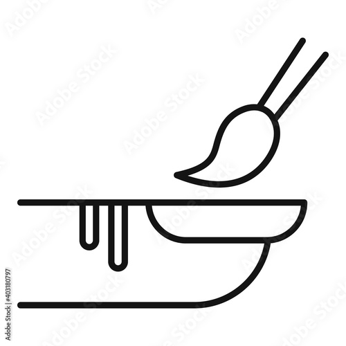 Manicurist polish nails icon. Outline manicurist polish nails vector icon for web design isolated on white background