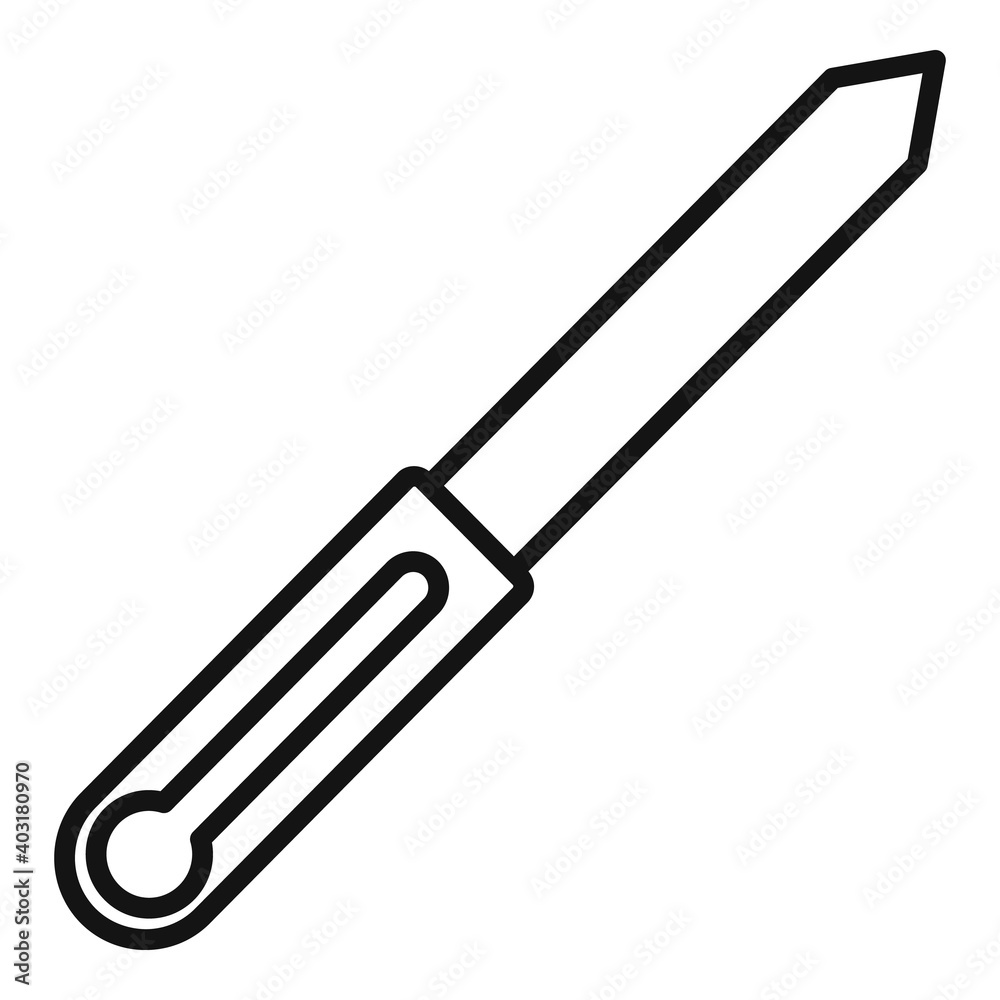 Manicurist nail chisel icon. Outline manicurist nail chisel vector icon for web design isolated on white background Manicurist nail chisel icon. Outline manicurist nail chisel vector icon for web design isolated on white background