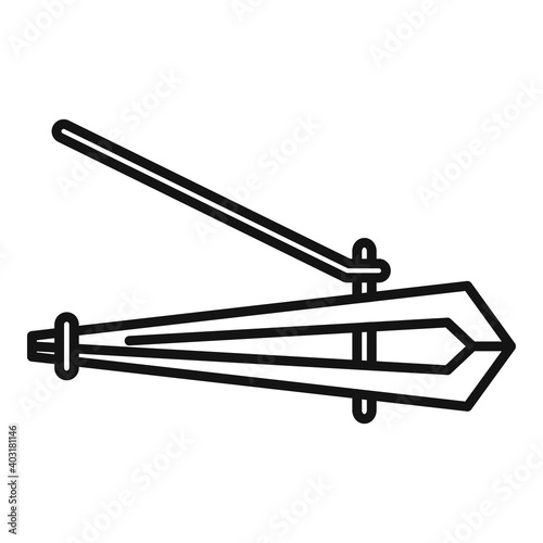 Polish nail cutter icon. Outline polish nail cutter vector icon for web design isolated on white background