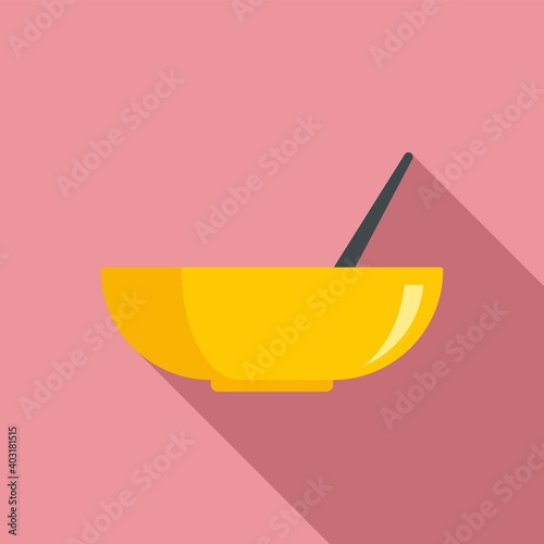 Stylist hair color bowl icon. Flat illustration of stylist hair color bowl vector icon for web design