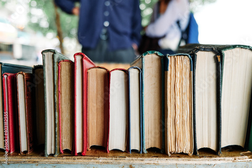 Antique book market in London.