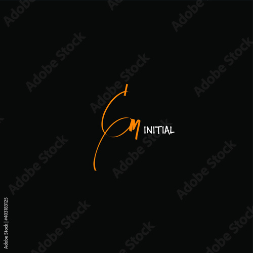 Initial GM beauty monogram and elegant logo design