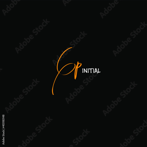 Initial GP beauty monogram and elegant logo design