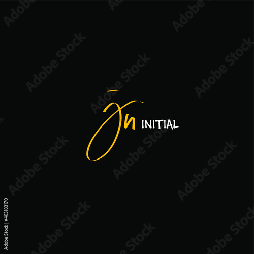 Initial JN beauty monogram and elegant logo design