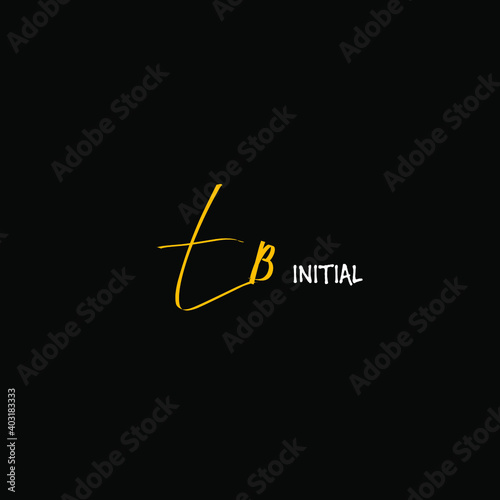 Initial TB beauty monogram and elegant logo design