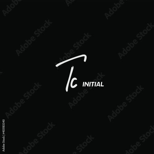 Initial TC beauty monogram and elegant logo design
