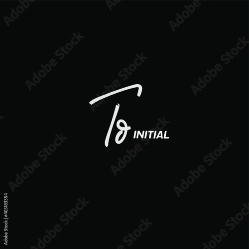 Initial TD beauty monogram and elegant logo design