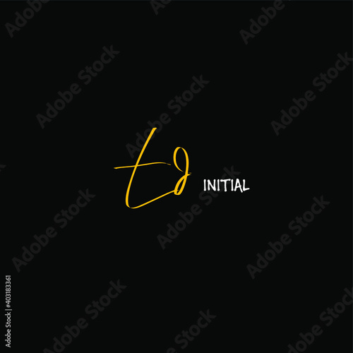 Initial TD beauty monogram and elegant logo design