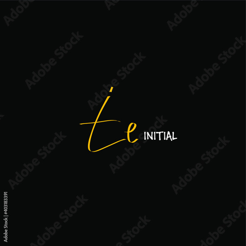 Initial TE beauty monogram and elegant logo design