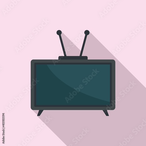 Video tv set icon. Flat illustration of video tv set vector icon for web design
