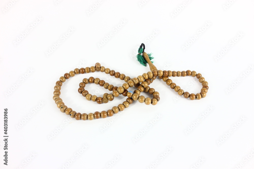 praying beads in white background praying beads in white background