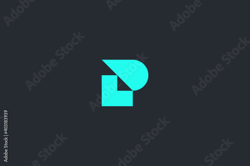 Minimal Modern Abstract Letter P Dark Background Logo Template