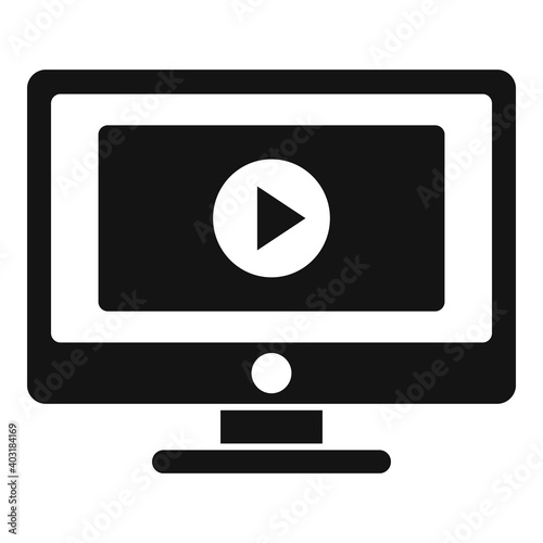 Home video monitor icon. Simple illustration of home video monitor vector icon for web design isolated on white background