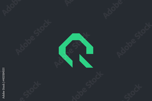 Minimal Modern Abstract Letter Q Dark Background Logo Template