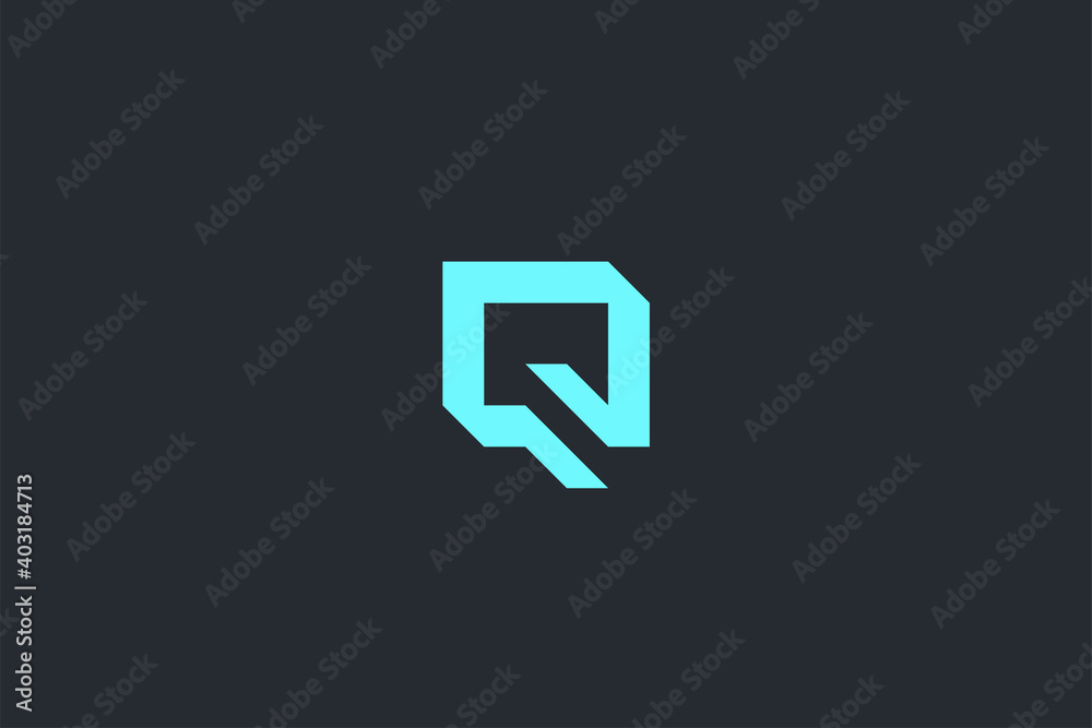 Minimal Modern Abstract Letter Q Dark Background Logo Template Minimal Modern Abstract Letter Q Dark Background Logo Template