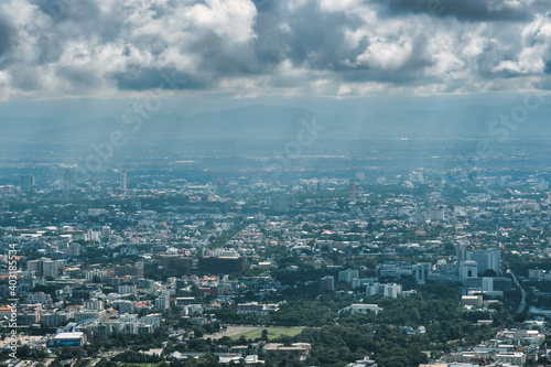 Beautiful top view of Chiangmai thailand  Beautiful Cloud scape.