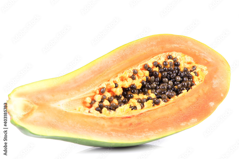 Papaya fruit on white background Papaya fruit on white background