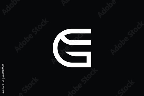 GE logo letter design on luxury background. EG logo monogram initials letter concept. GE icon logo design. EG elegant and Professional letter icon design on black background. G E GE EG