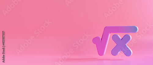 фотографія Gradient square root x on pink background