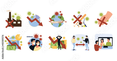 covid 19 crisis coronavirus impact, lockdown, mask shortage, recession, social distance and more