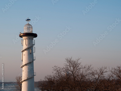 Canvas Print lighthouse with spiral staircase in the city of Vienna