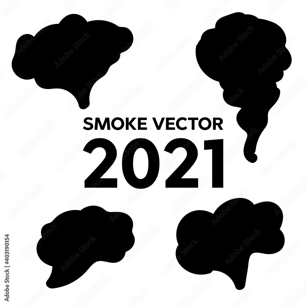 Smoke Steam Vapor Signs. Hand drawn doodle smoke, clouds and fog
