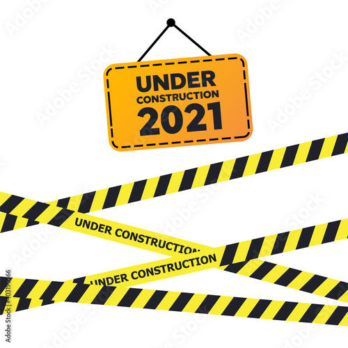 Under Construction Sign. Under construction website page