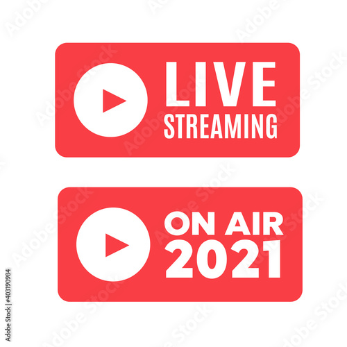 Live Streaming icon. Emblem for broadcasting or online tv stream