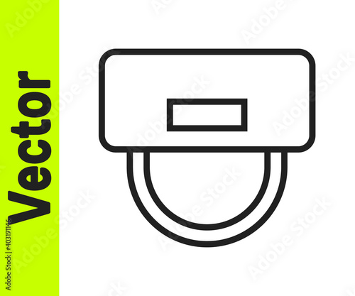 Black line Bellboy hat icon isolated on white background. Hotel resort service symbol. Vector.