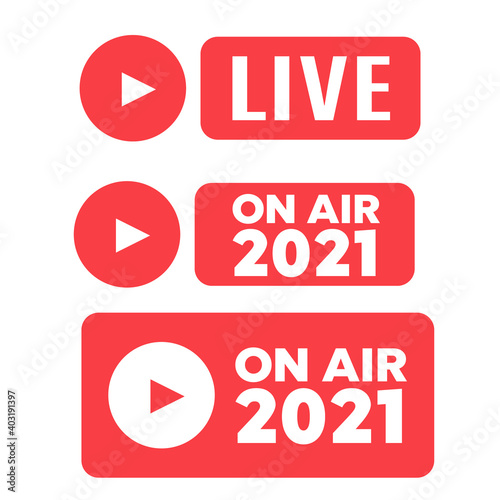 Air live sign. Live Streaming icon vector