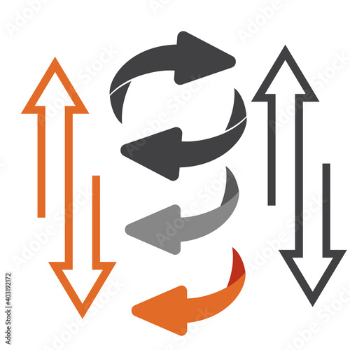 Exchange logo. Flip over or turn arrow. Reverse sign