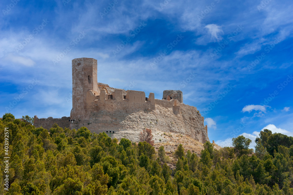 Restos del antiguo castillo árabe de Ayud en el municipio de Calatayud provincia de Zaragoza