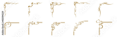 decorative gold frame set Vector
