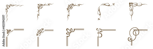 decorative gold frame set Vector
