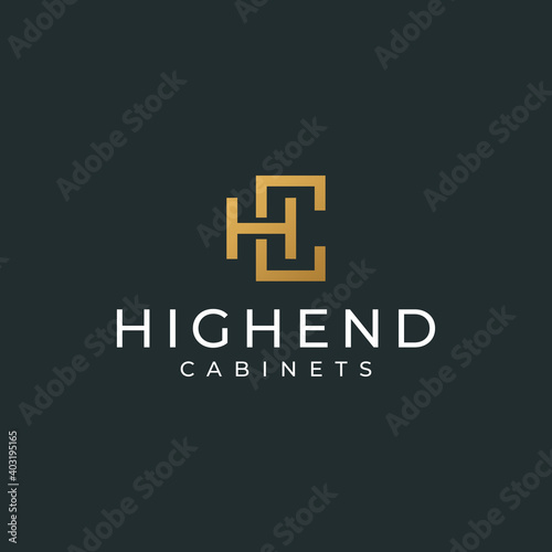 Furniture logo luxury premium initial letter hc cabinets