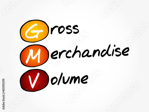 GMV - Gross Merchandise Volume acronym, business concept background