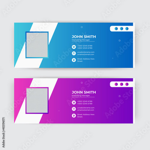 Email signature template design or email footer and personal social media cover 