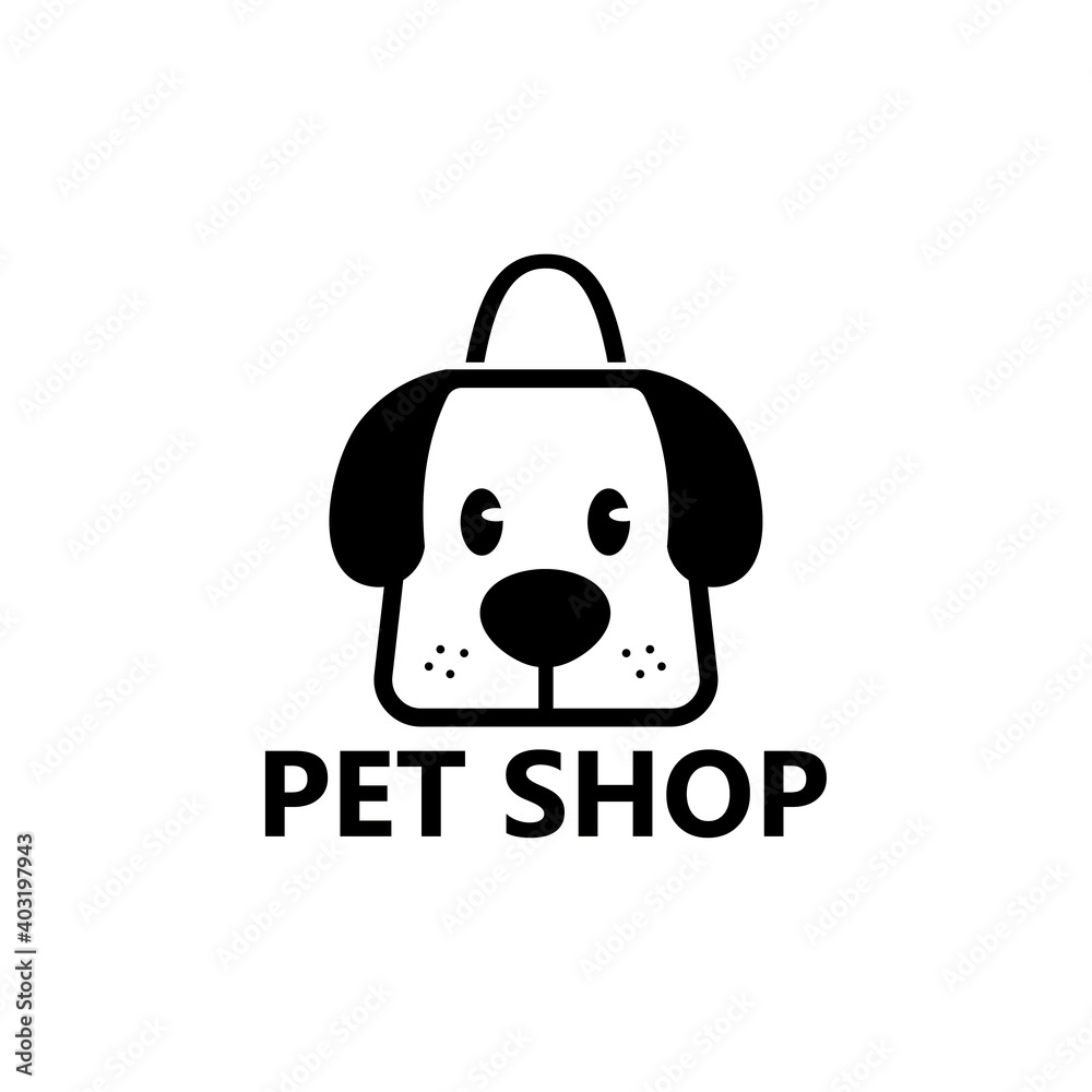 Pet shop logo template design