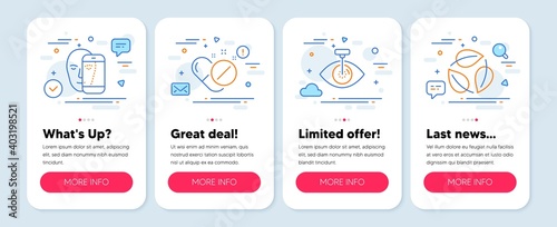 Set of Healthcare icons, such as Face biometrics, Eye laser, Medical pills symbols. Mobile screen app banners. Leaves line icons. Facial recognition, Optometry clinic, Drugs. Nature leaf. Vector