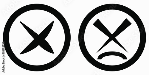 Cancel icon. Prohibition of action. Stop procedure. Cancel download. Vector icon.