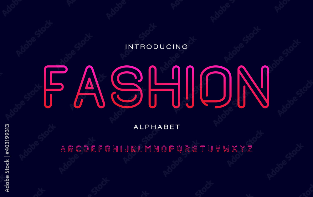 Fototapeta Line alphabet fonts. Typography for a design, poster, banner, etc. Vector element or template A to Z