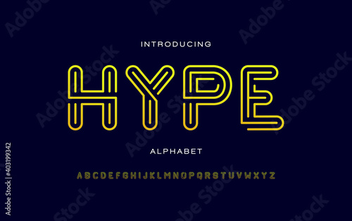 Line alphabet fonts. Typography for a design, poster, banner, etc. Vector element or template A to Z