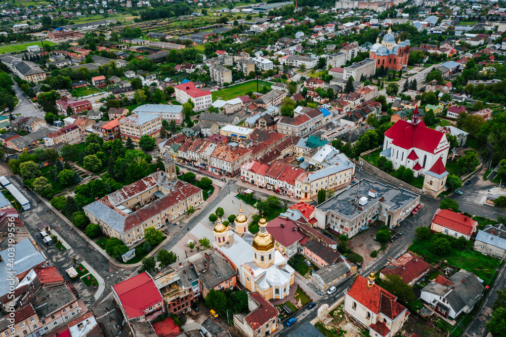 Panorama of the city of Berezhany, Ternopil region. Ukraine