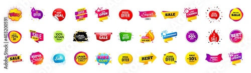 Best discount offer banners. Price deal sale stickers. Black friday special offer tags. Sale bubble coupon. Promotion discount banner templates design. Buy offer sticker. Super deal set. Vector