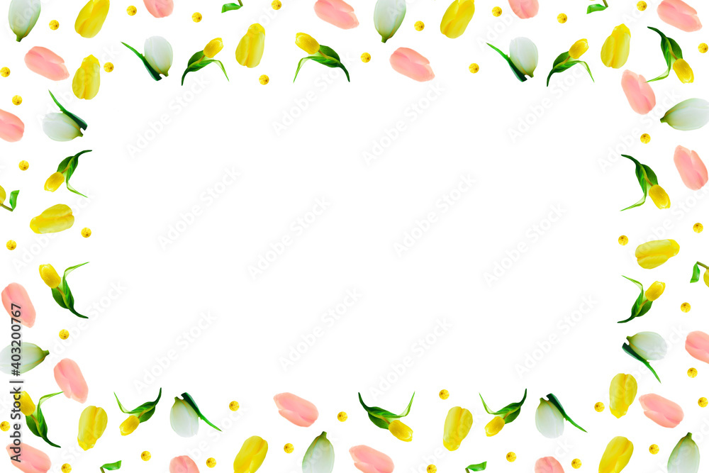 frame of colorful flowers frame of colorful flowers